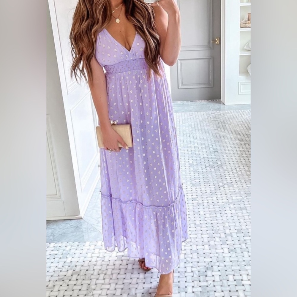 VICI En Crème purple maxi dress NWT